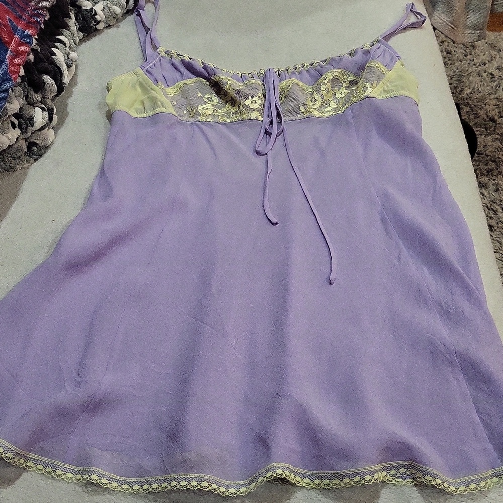 Victoria's Secret Vintage Silk Lace-Trim Slip Dress Nightgown - Picture 8 of 11